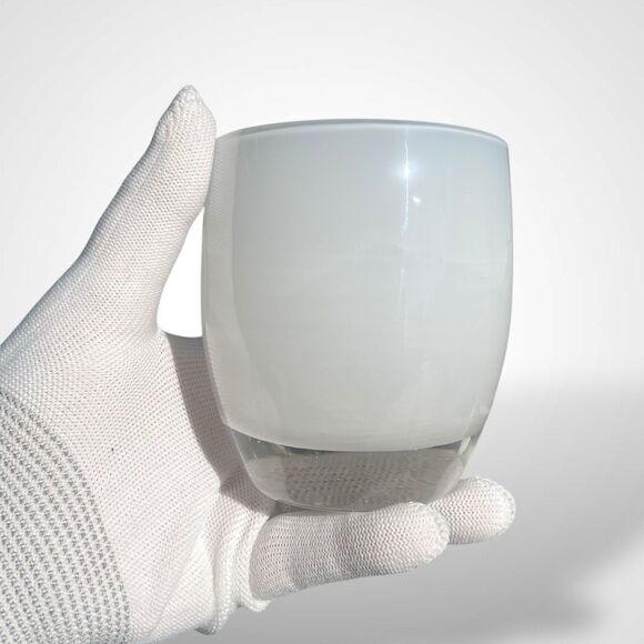 Glassybaby Cherish Votive Candle Holder White Hand Blown Glass Pre Triskelion - Picture 8 of 9
